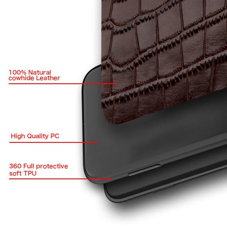 Full protective Lmitation Crocodile Leather Texture Phone Case for iPhone