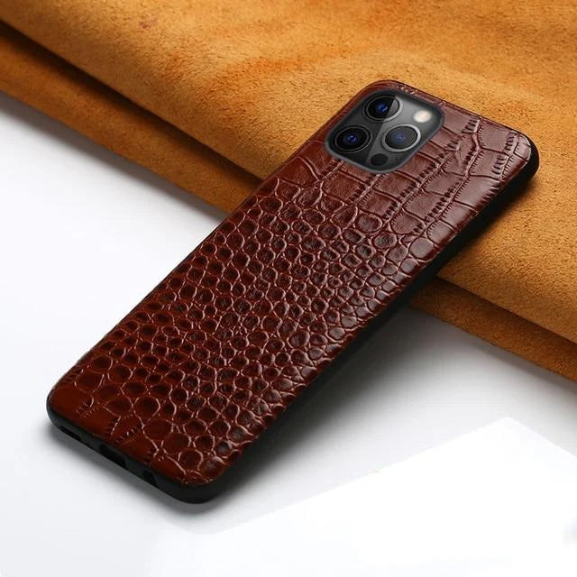 Full protective Lmitation Crocodile Leather Texture Phone Case for iPhone