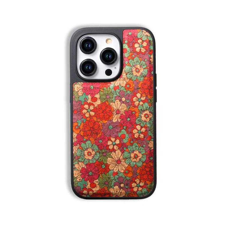 Magnet Leather Flower Pattern Phone Case For iPhone Red（Compatible With Magsafe）- 644008992112