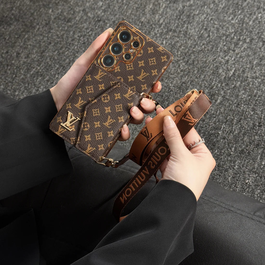 Advanced Leather Samsung Phone Case with Wallet and Strap