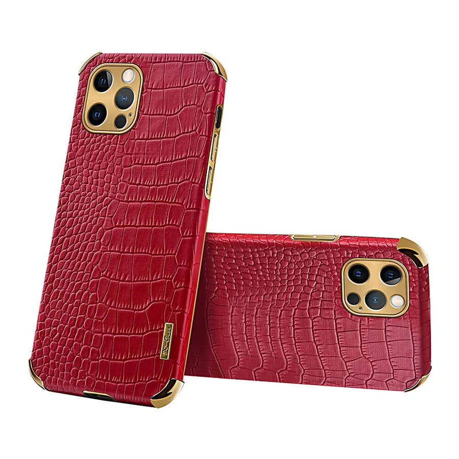 Luxury Faux Crocodile Soft Slim Leather Phone Case For iPhone