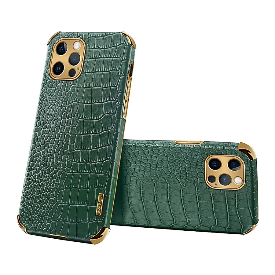 Luxury Faux Crocodile Soft Slim Leather Phone Case For iPhone