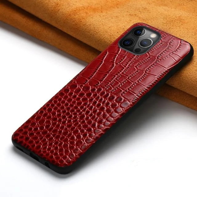Full protective Lmitation Crocodile Leather Texture Phone Case for iPhone